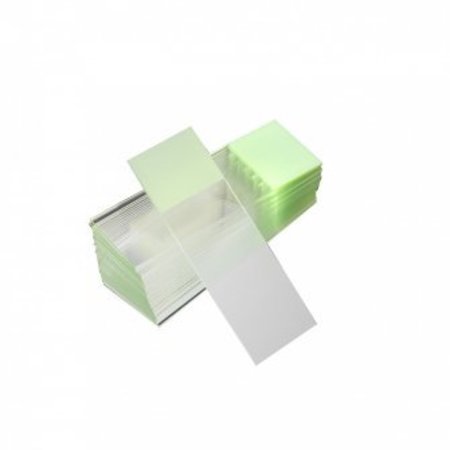 GLOBE SCIENTIFIC Diamond White Glass Microscope Slides, Frosted, Charged, Green, 1440/PK 195615-G